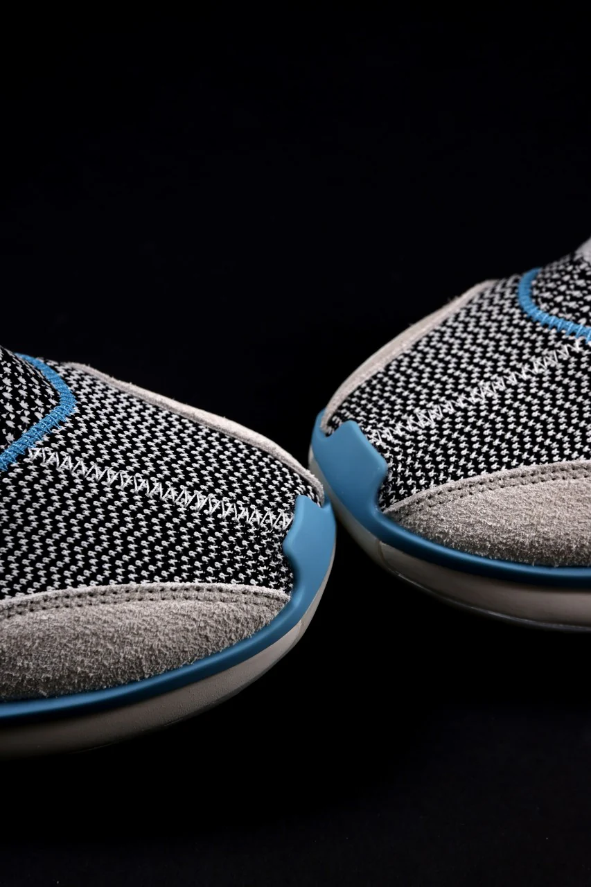 Y-3 Yohji Yamamoto QISAN KNIT SNEAKERS (Off White + Grey + Water Blue) - Image 19
