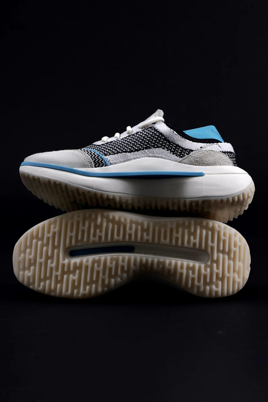 Y-3 Yohji Yamamoto QISAN KNIT SNEAKERS (Off White + Grey + Water Blue) - Image 5