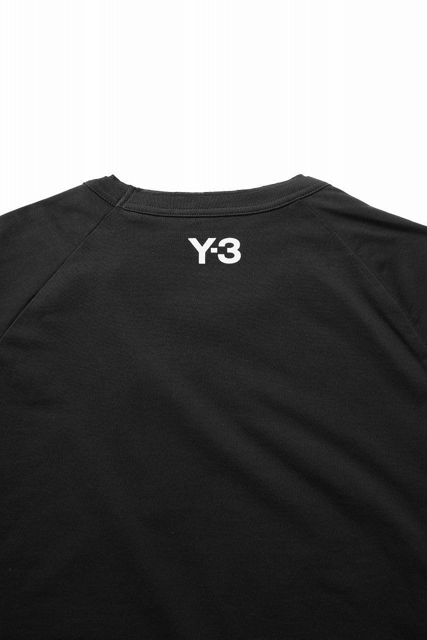 Y-3 Yohji Yamamoto RAW EDGE 3 STRIPES SHORT SLEEVE TEE (BLACK) - Image 7