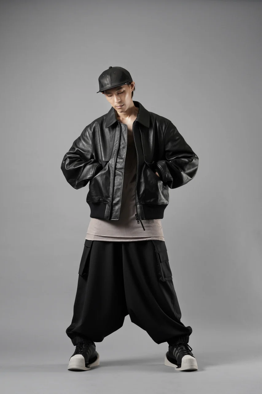 Y-3 Yohji Yamamoto REFINED WOOL SARROUEL CARGO PANTS (BLACK) - Image 14