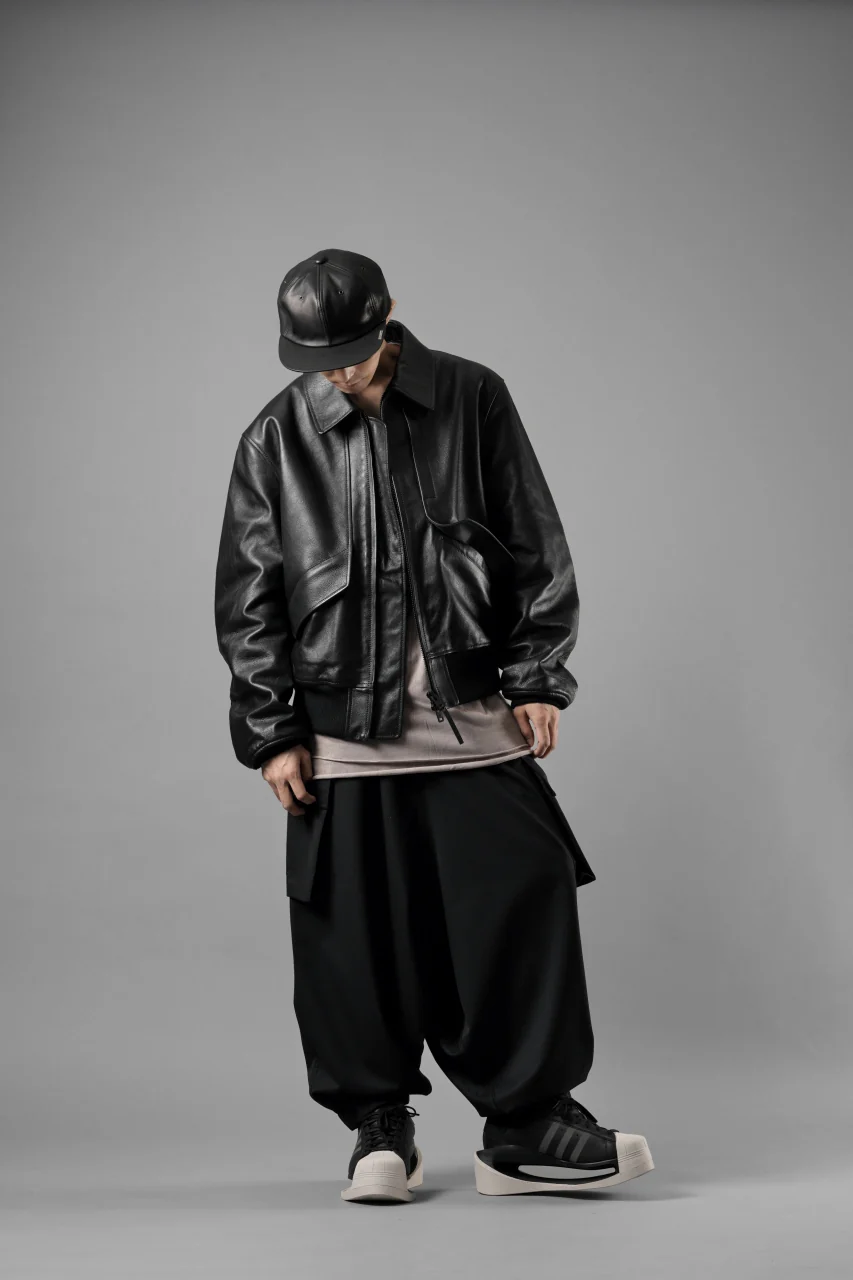 Y-3 Yohji Yamamoto REFINED WOOL SARROUEL CARGO PANTS (BLACK) - Image 16