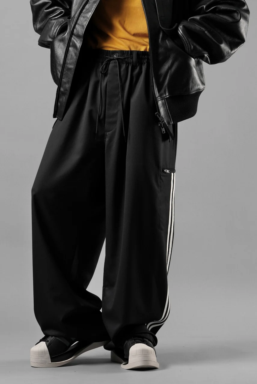 Y-3 Yohji Yamamoto REFINED WOOL STRAIGHT PANTS (BLACK) - Image 19
