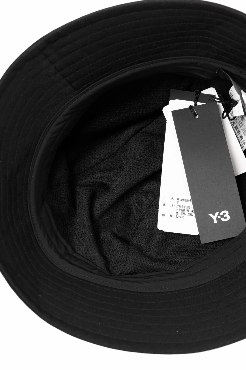 Y-3 Yohji Yamamoto ROUND BUCKET HAT (BLACK) - Image 14