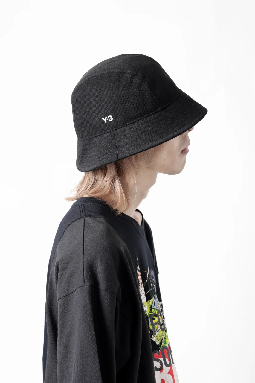 Y-3 Yohji Yamamoto ROUND BUCKET HAT (BLACK) - Image 24