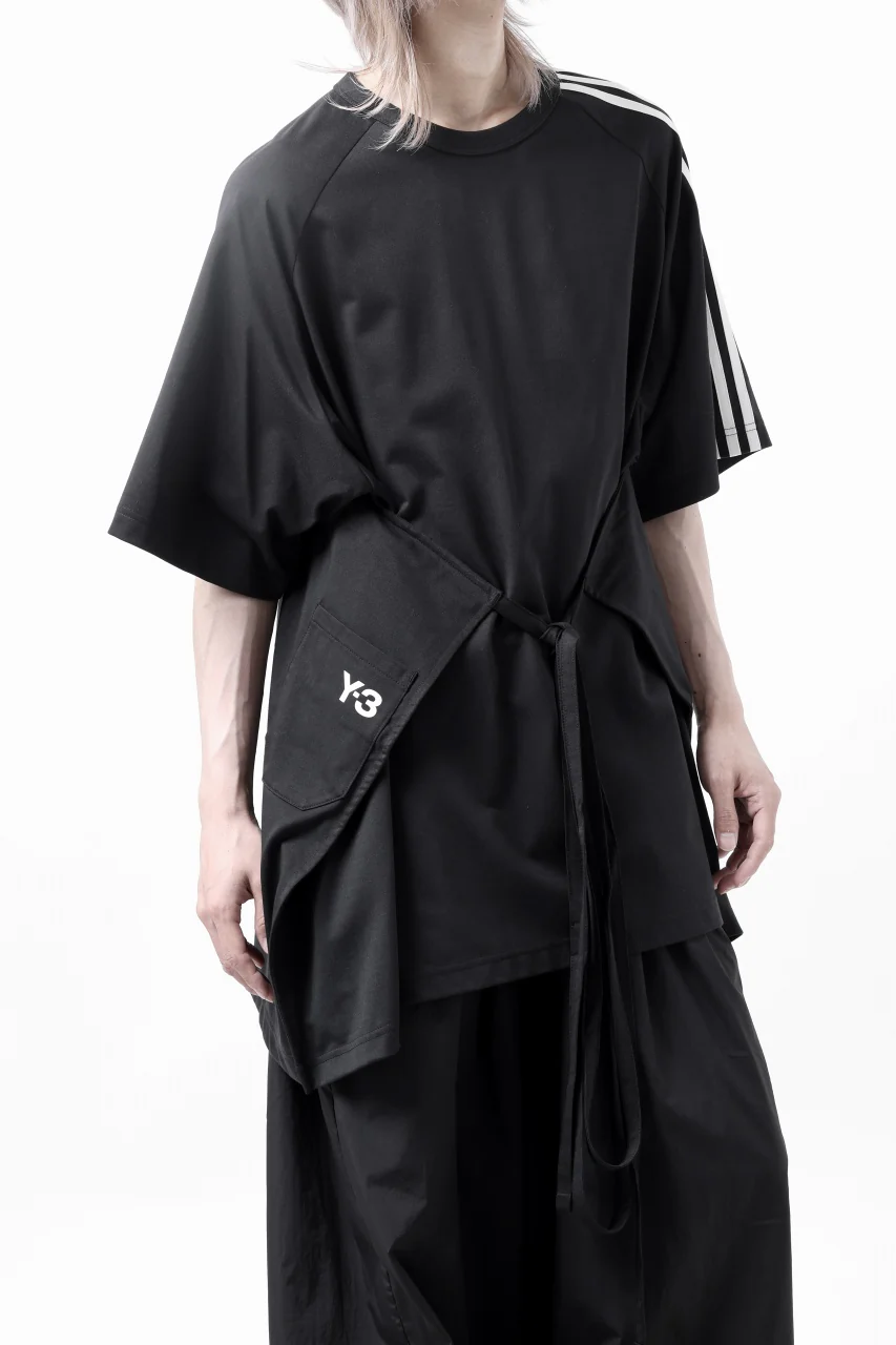 Y-3 Yohji Yamamoto SAIL CLOSURE SHORT SLEEVE TEE (BLACK) - Image 16