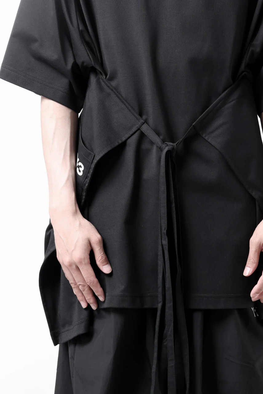Y-3 Yohji Yamamoto SAIL CLOSURE SHORT SLEEVE TEE (BLACK) - Image 29
