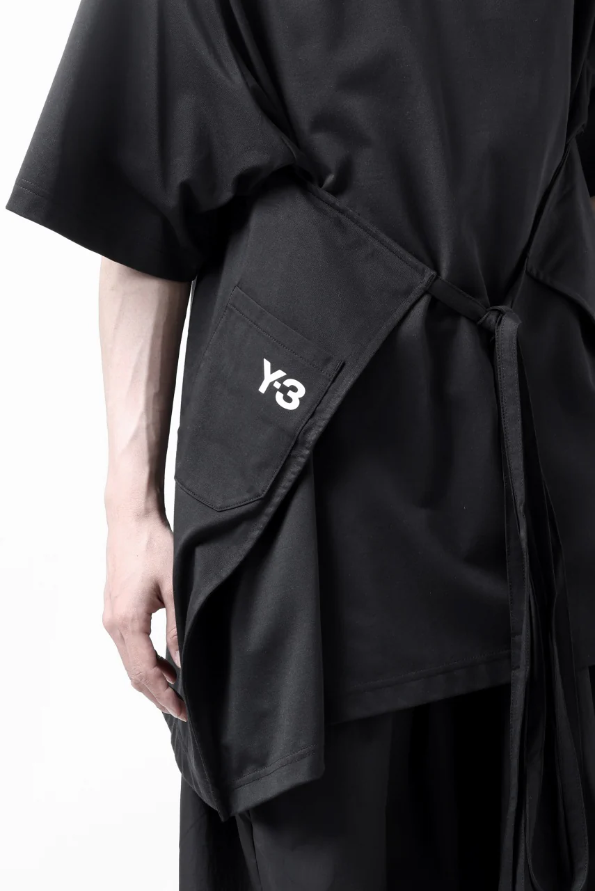 Y-3 Yohji Yamamoto SAIL CLOSURE SHORT SLEEVE TEE (BLACK) - Image 30