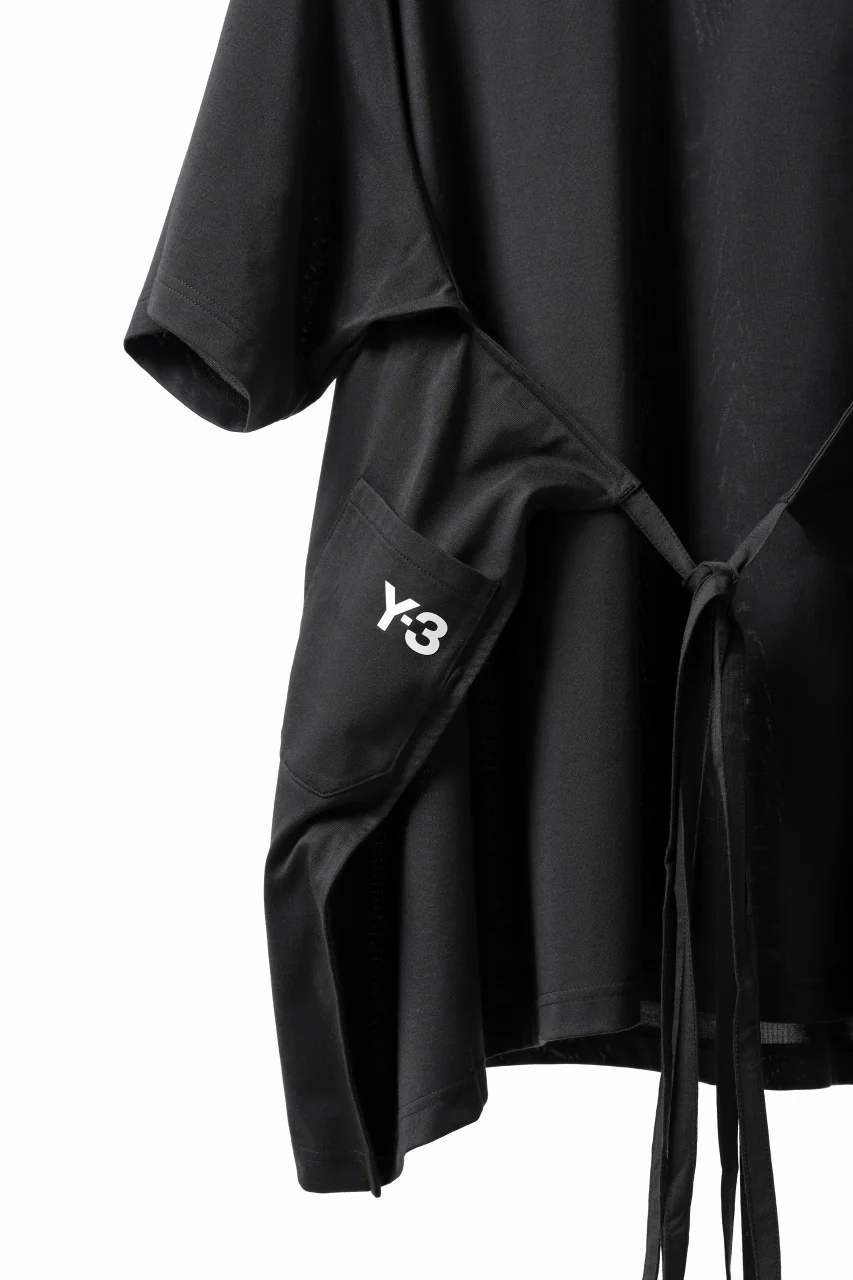 Y-3 Yohji Yamamoto SAIL CLOSURE SHORT SLEEVE TEE (BLACK) - Image 6