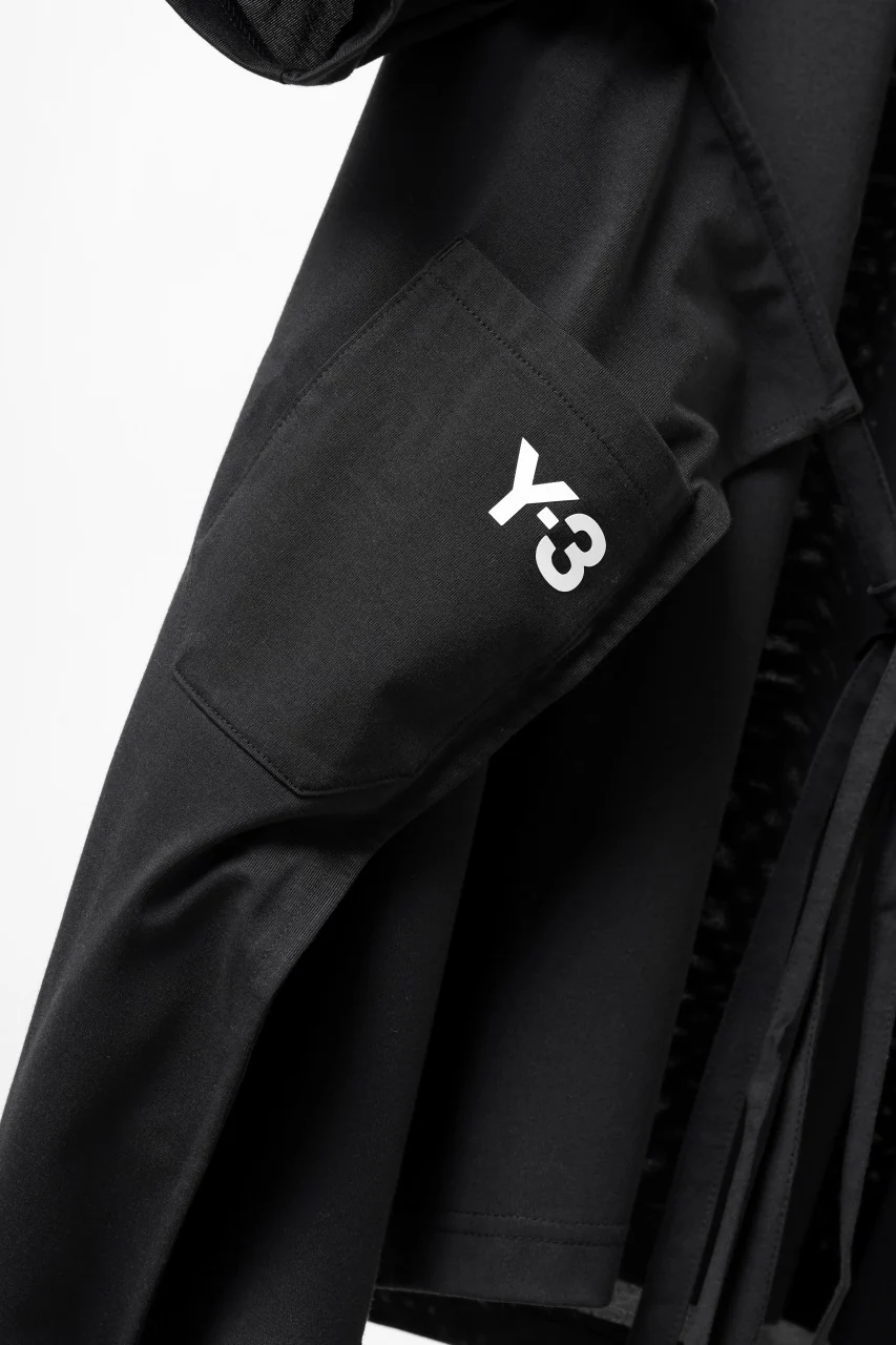 Y-3 Yohji Yamamoto SAIL CLOSURE SHORT SLEEVE TEE (BLACK) - Image 7