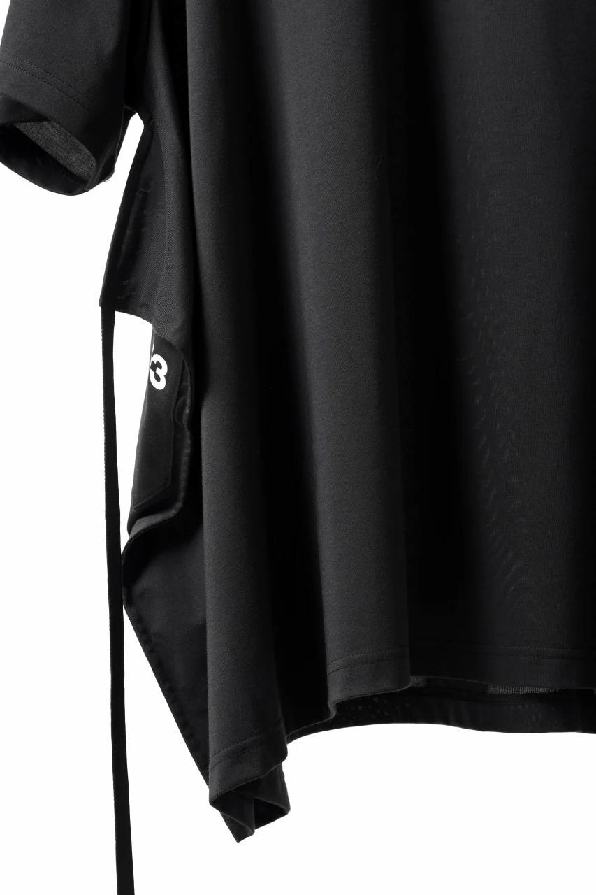 Y-3 Yohji Yamamoto SAIL CLOSURE SHORT SLEEVE TEE (BLACK) - Image 8