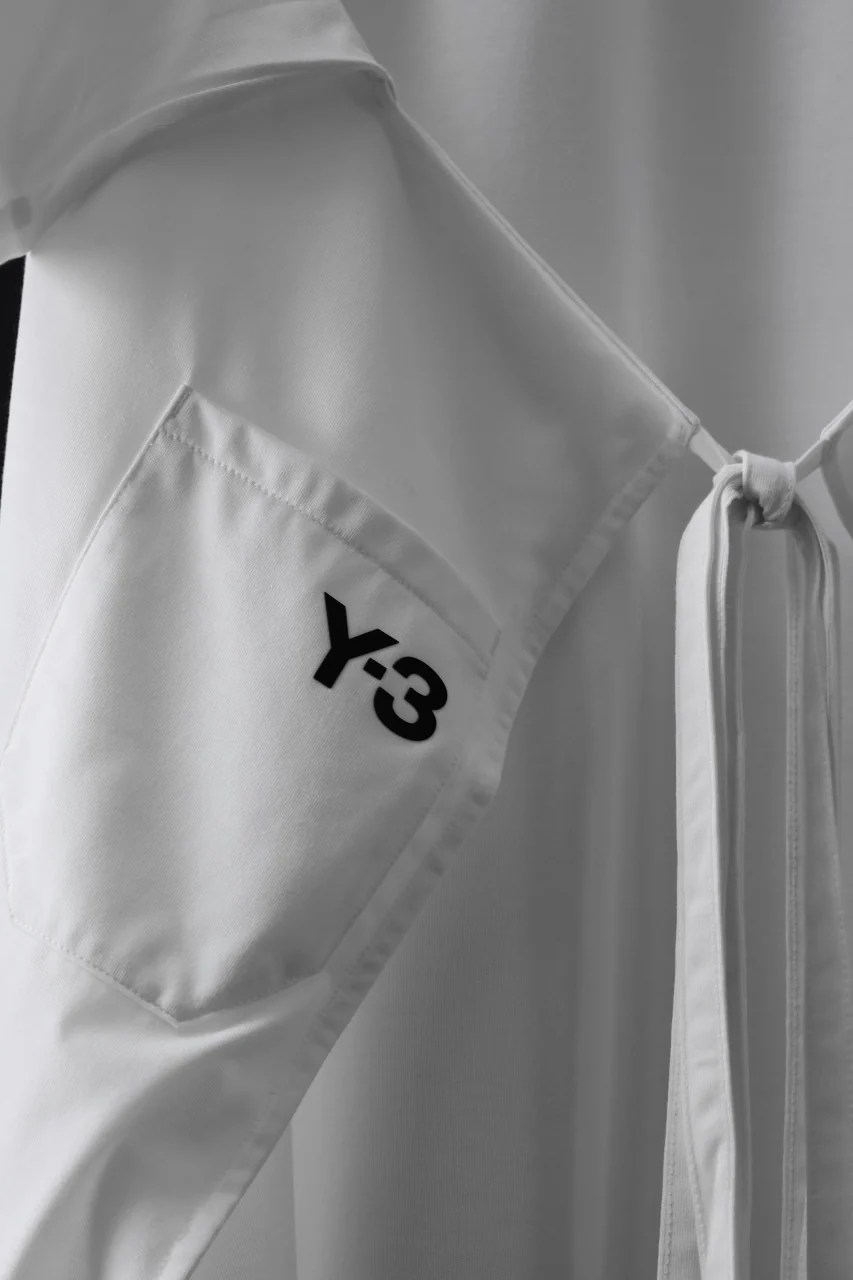Y-3 Yohji Yamamoto SAIL CLOSURE SHORT SLEEVE TEE (OFF WHITE) - Image 11