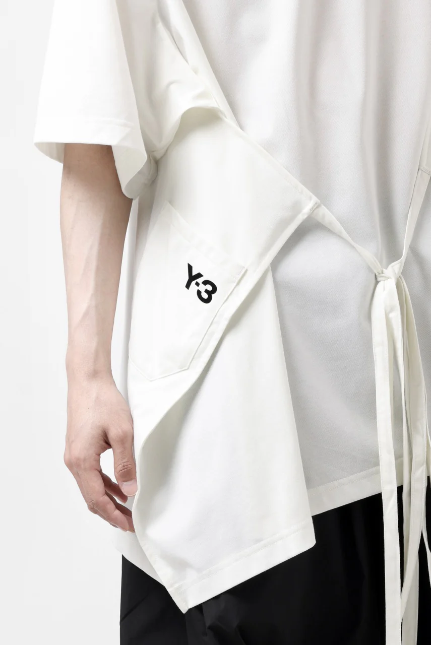 Y-3 Yohji Yamamoto SAIL CLOSURE SHORT SLEEVE TEE (OFF WHITE) - Image 31