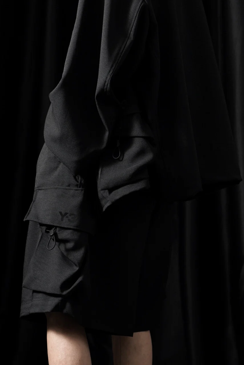 Y-3 Yohji Yamamoto SPORT UNIFORM CARGO SHORTS (BLACK) - Image 11