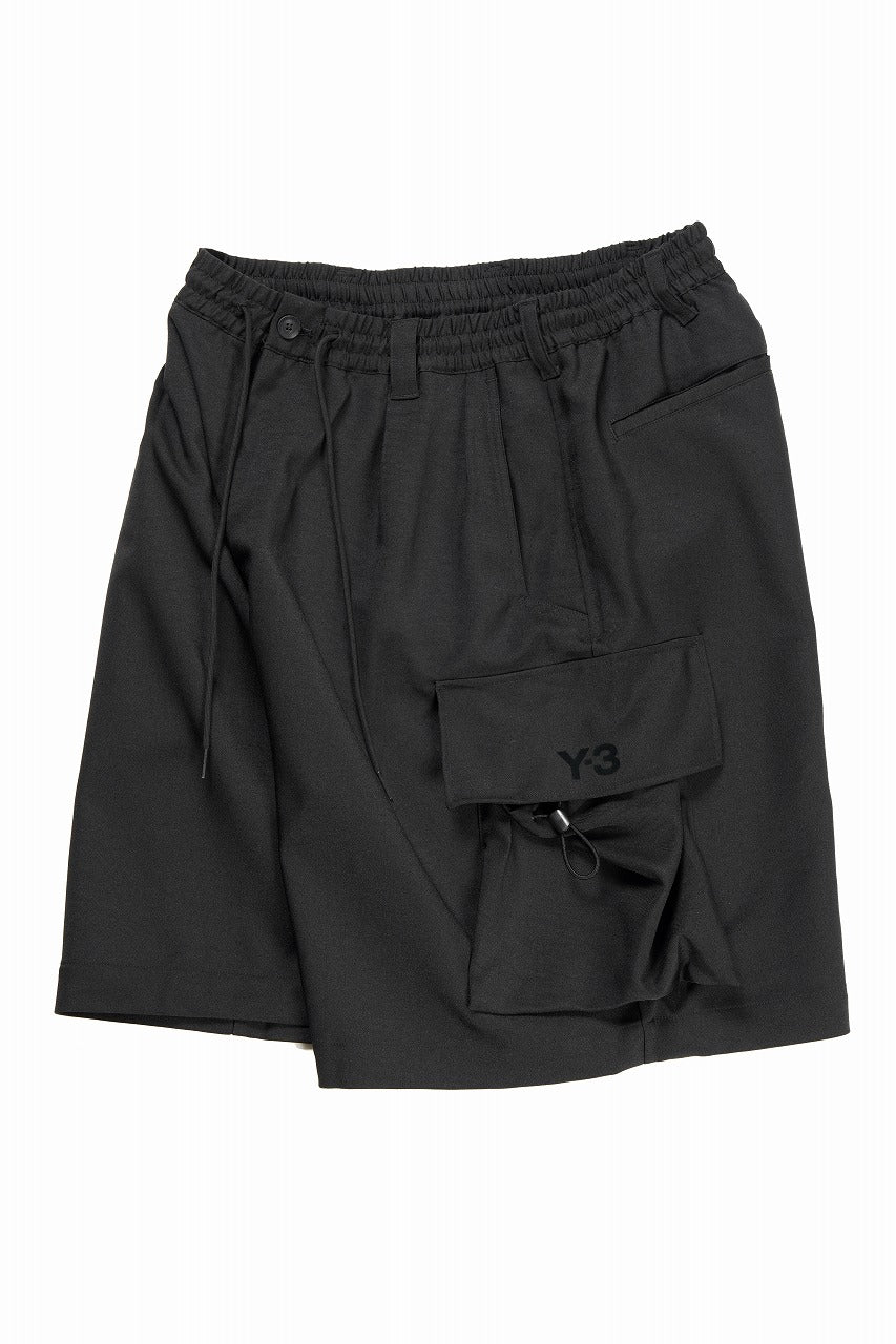 Y-3 Yohji Yamamoto SPORT UNIFORM CARGO SHORTS (BLACK) - Image 3