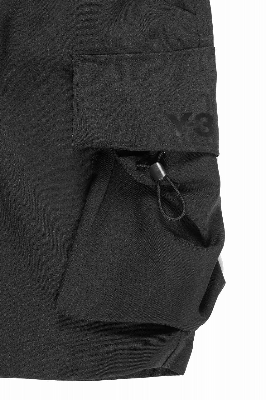 Y-3 Yohji Yamamoto SPORT UNIFORM CARGO SHORTS (BLACK) - Image 5