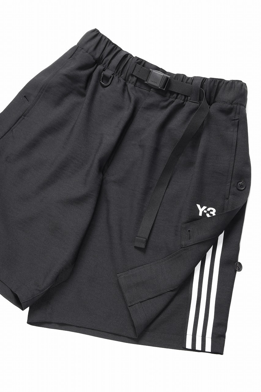 Y-3 Yohji Yamamoto SPORTS UNIFORM 3 STRIPES SHORTS (BLACK) - Image 10