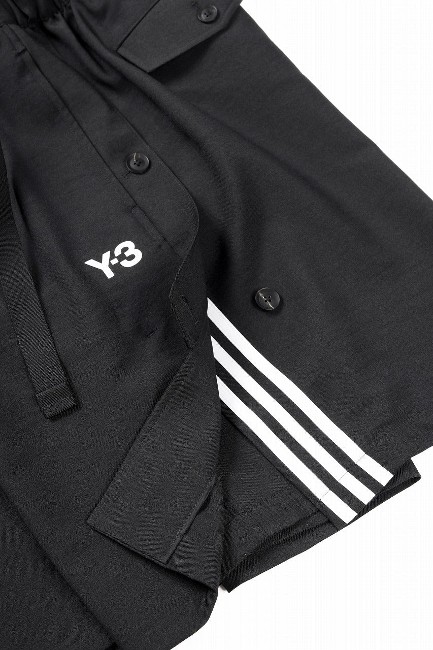 Y-3 Yohji Yamamoto SPORTS UNIFORM 3 STRIPES SHORTS (BLACK) - Image 12
