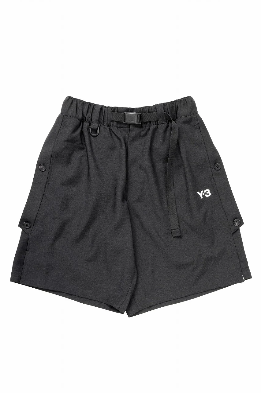Y-3 Yohji Yamamoto SPORTS UNIFORM 3 STRIPES SHORTS (BLACK) - Image 2
