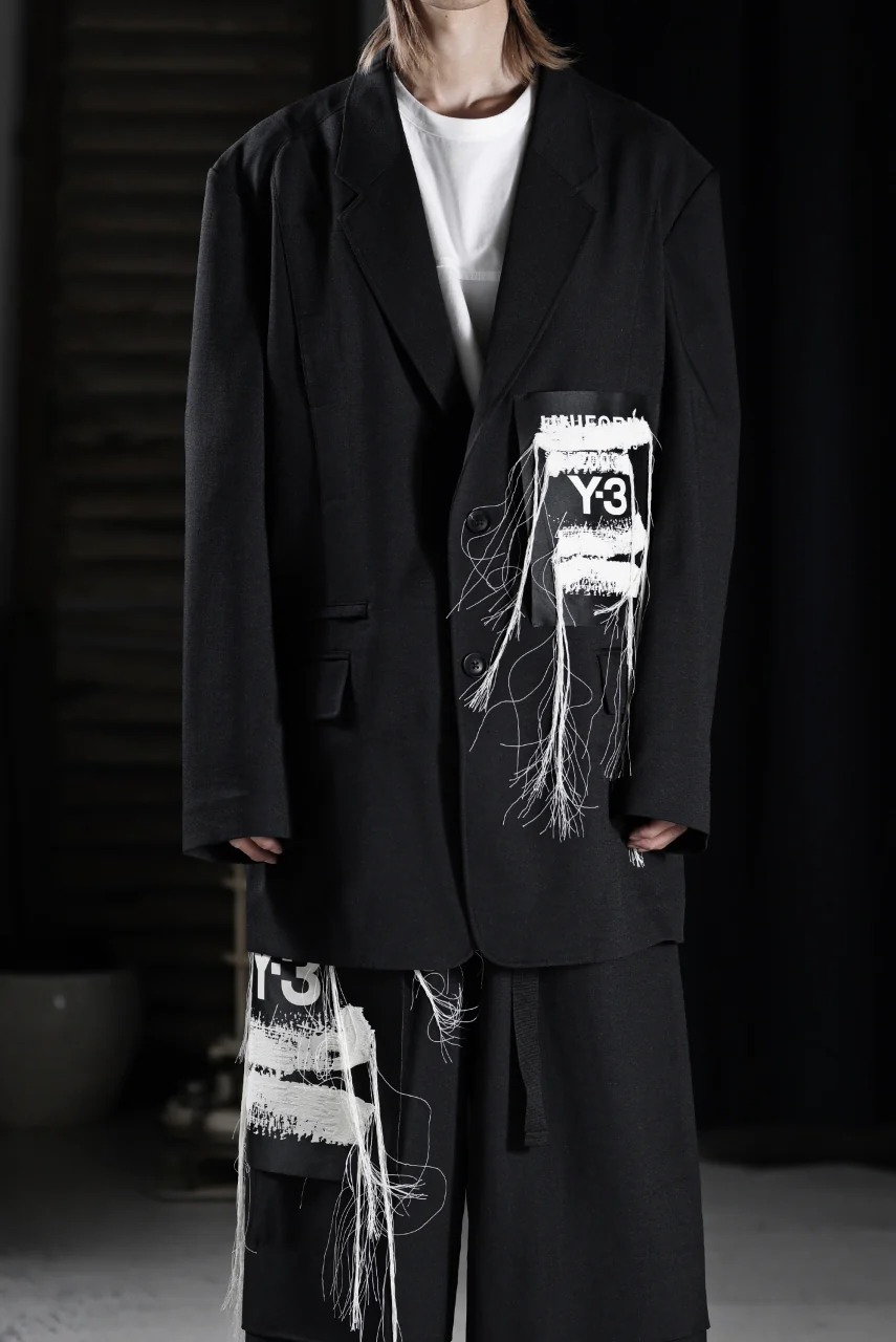 Y-3 Yohji Yamamoto SPORTS UNIFORM PATCH BLAZER (BLACK) - Image 20