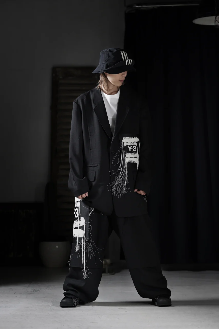 Y-3 Yohji Yamamoto SPORTS UNIFORM PATCH BLAZER (BLACK) - Image 28