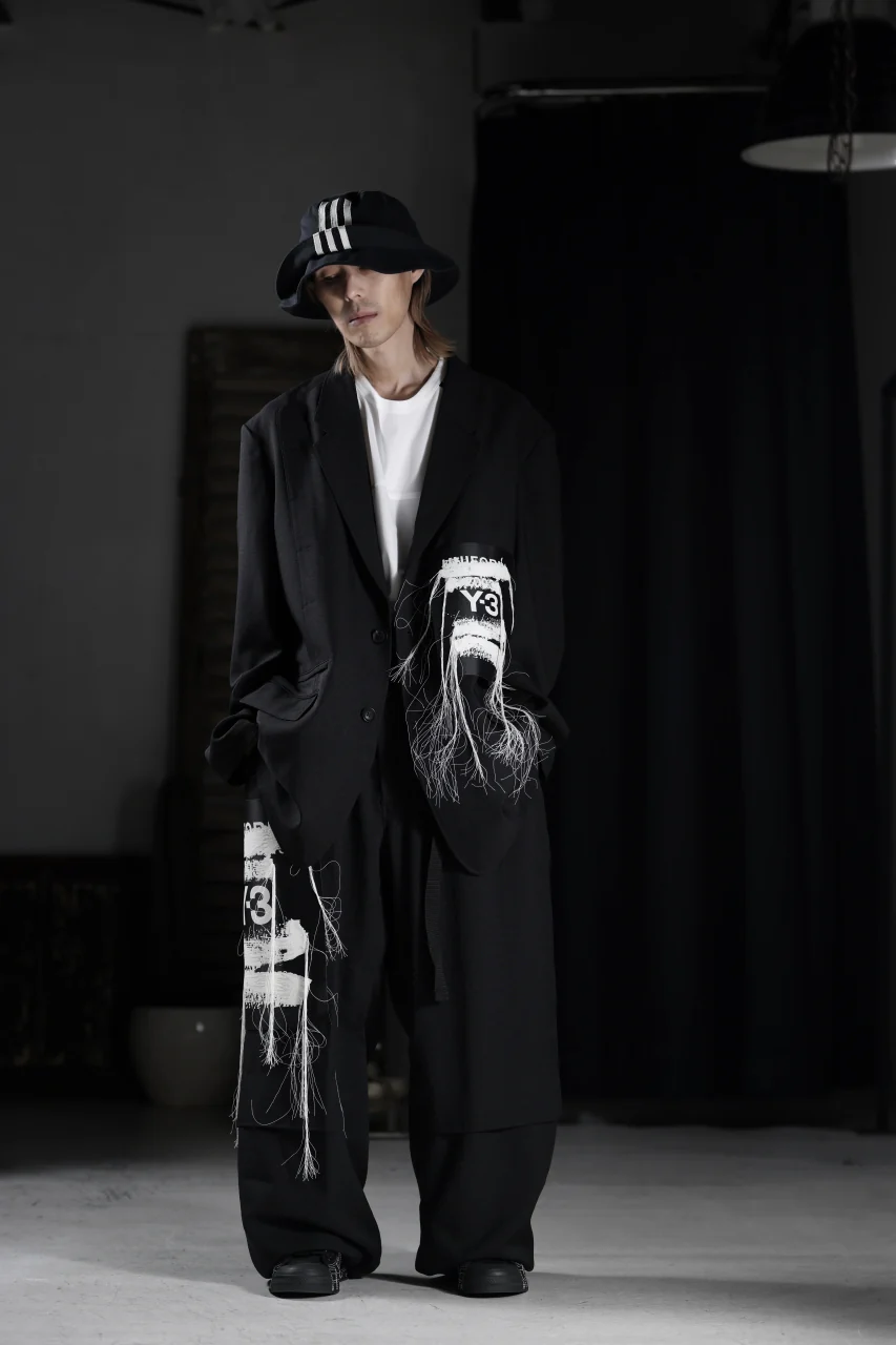 Y-3 Yohji Yamamoto SPORTS UNIFORM PATCH BLAZER (BLACK) - Image 34
