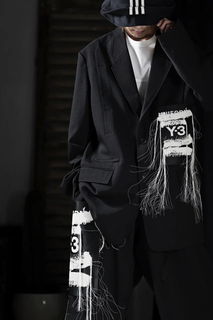 Y-3 Yohji Yamamoto SPORTS UNIFORM PATCH BLAZER (BLACK) - Image 38