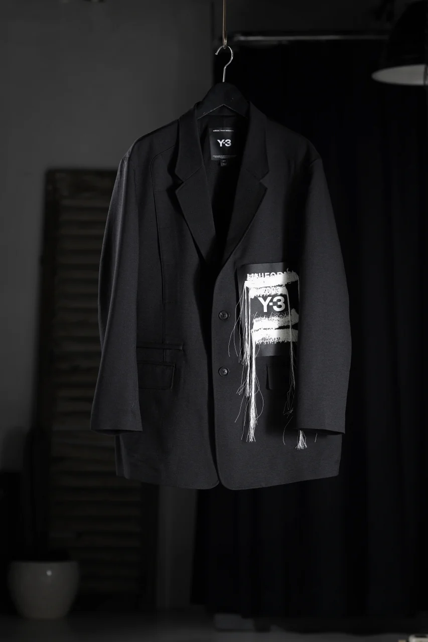Y-3 Yohji Yamamoto SPORTS UNIFORM PATCH BLAZER (BLACK) - Image 40