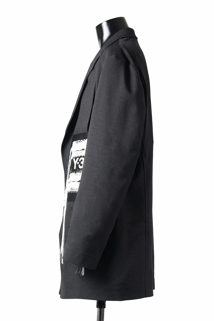 Y-3 Yohji Yamamoto SPORTS UNIFORM PATCH BLAZER (BLACK) - Image 7