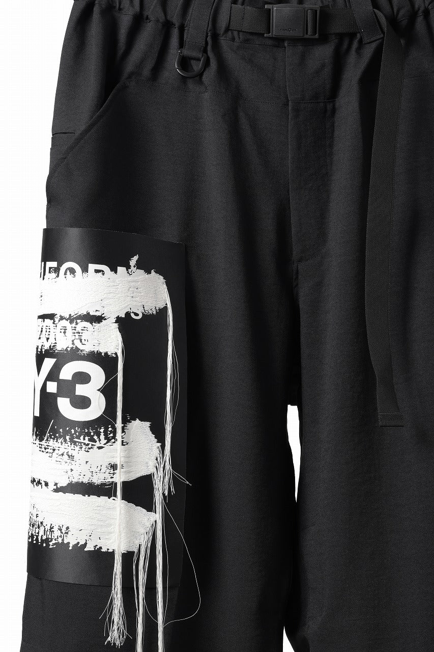 Y-3 Yohji Yamamoto SPORTS UNIFORM PATCH PANTS (BLACK) - Image 12