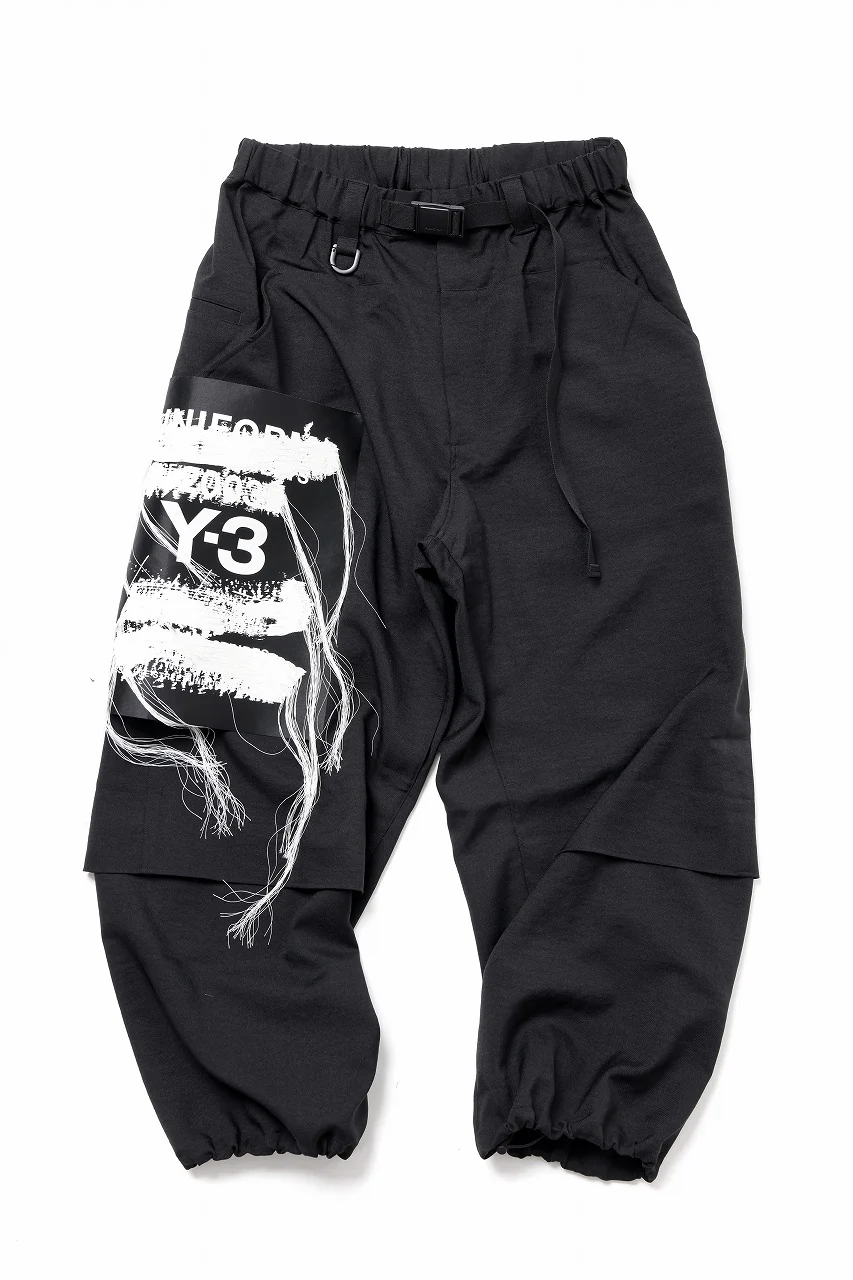 Y-3 Yohji Yamamoto SPORTS UNIFORM PATCH PANTS (BLACK) - Image 2