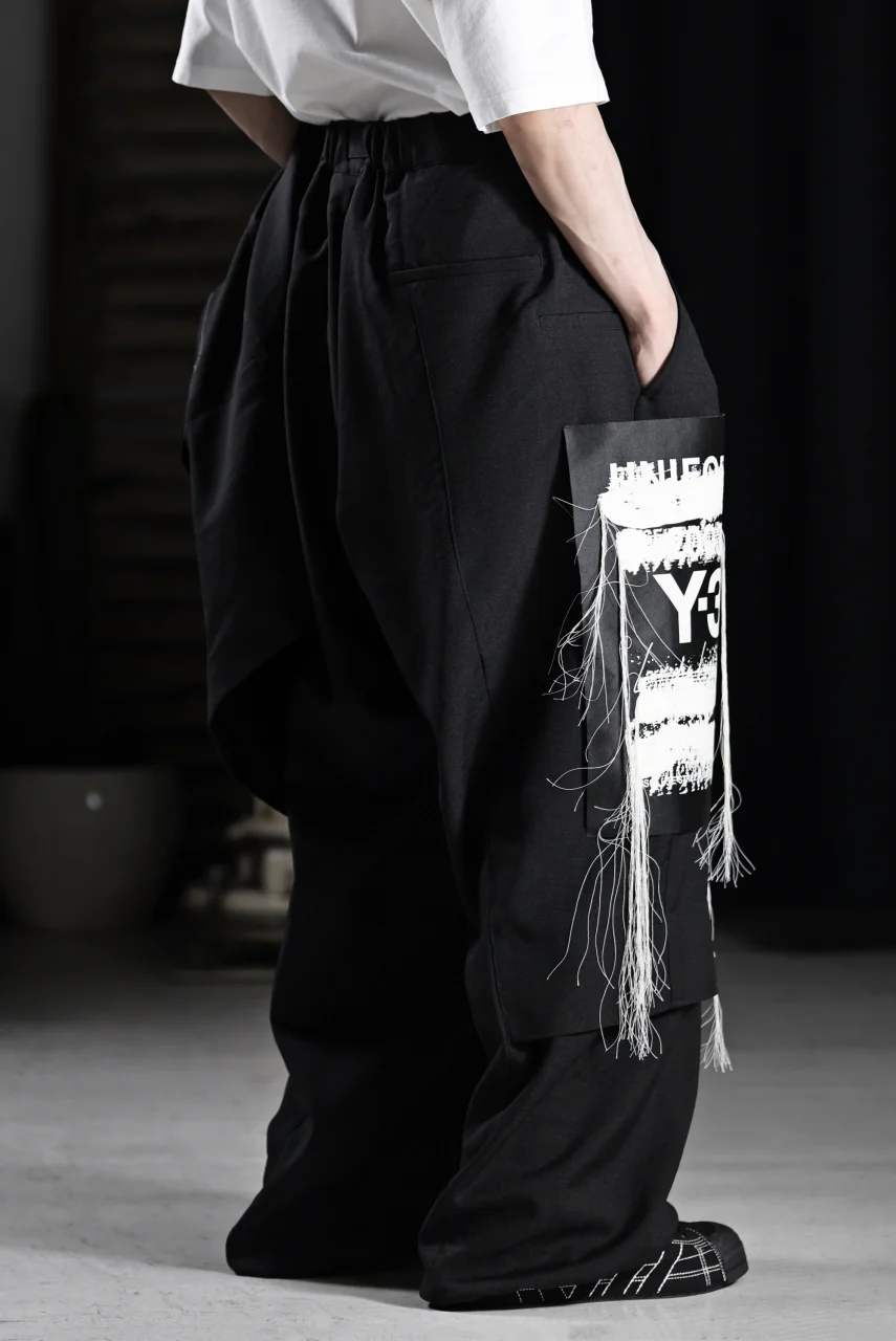 Y-3 Yohji Yamamoto SPORTS UNIFORM PATCH PANTS (BLACK) - Image 22