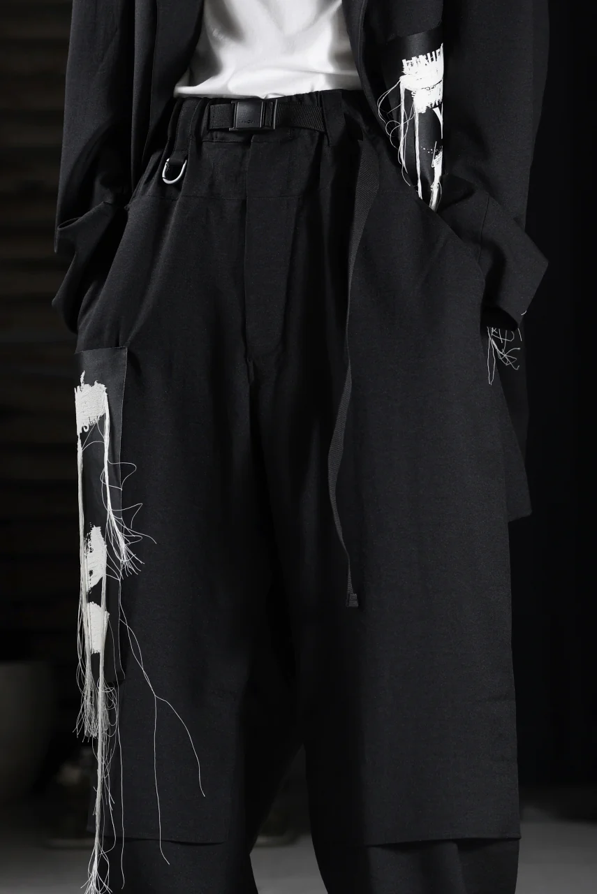 Y-3 Yohji Yamamoto SPORTS UNIFORM PATCH PANTS (BLACK) - Image 25