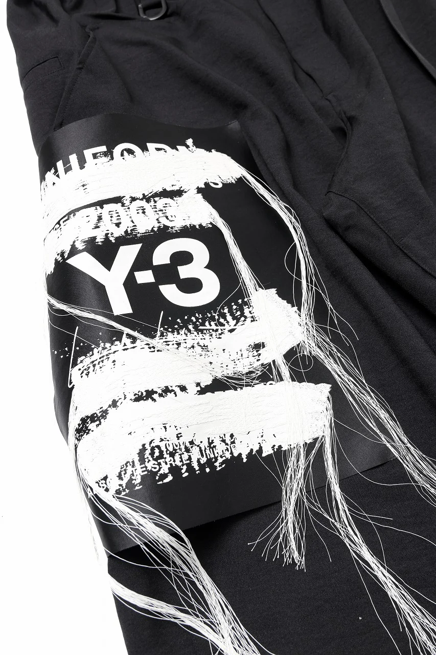 Y-3 Yohji Yamamoto SPORTS UNIFORM PATCH PANTS (BLACK) - Image 4