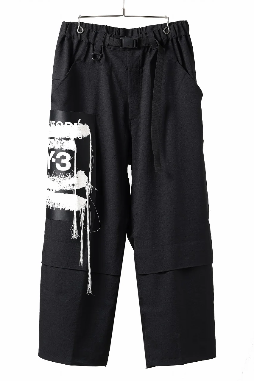 Y-3 Yohji Yamamoto SPORTS UNIFORM PATCH PANTS (BLACK) - Image 5