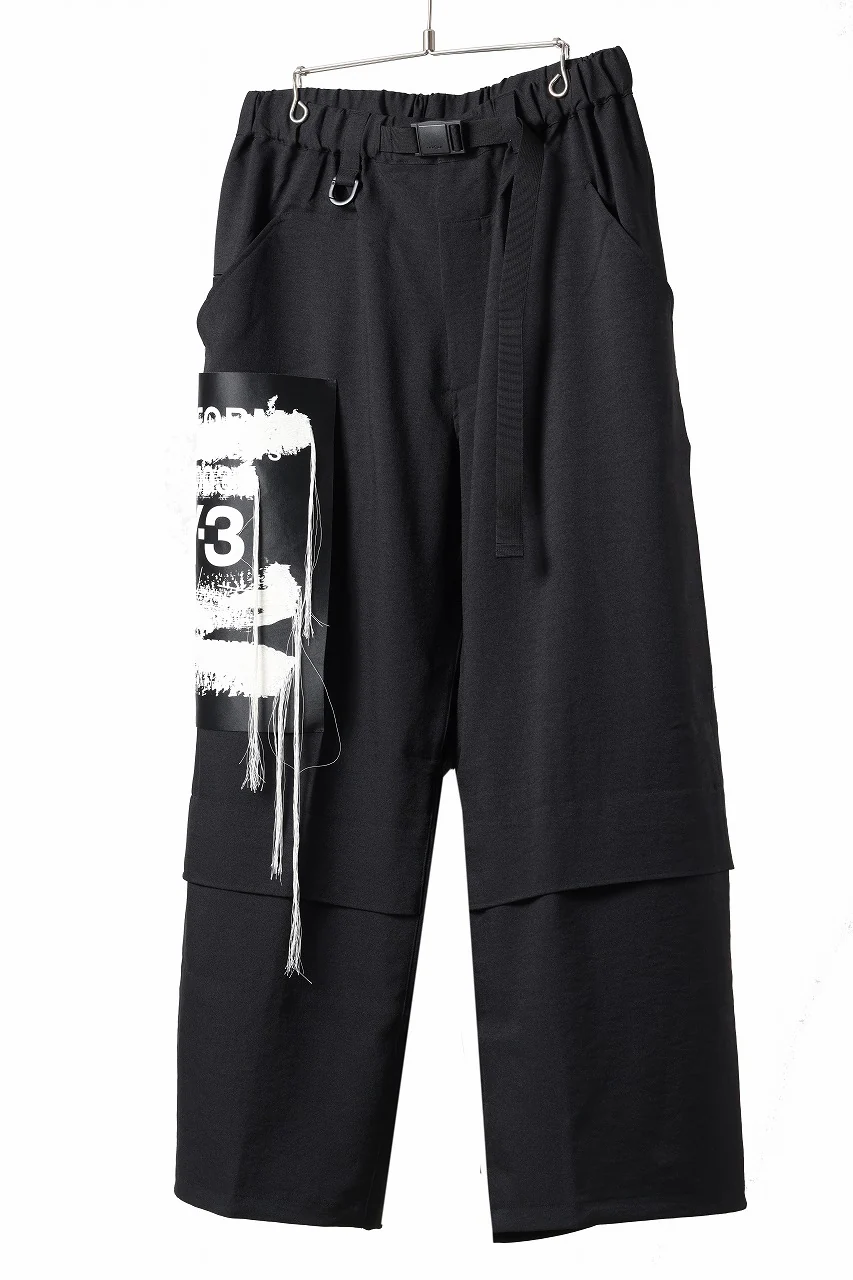 Y-3 Yohji Yamamoto SPORTS UNIFORM PATCH PANTS (BLACK) - Image 7