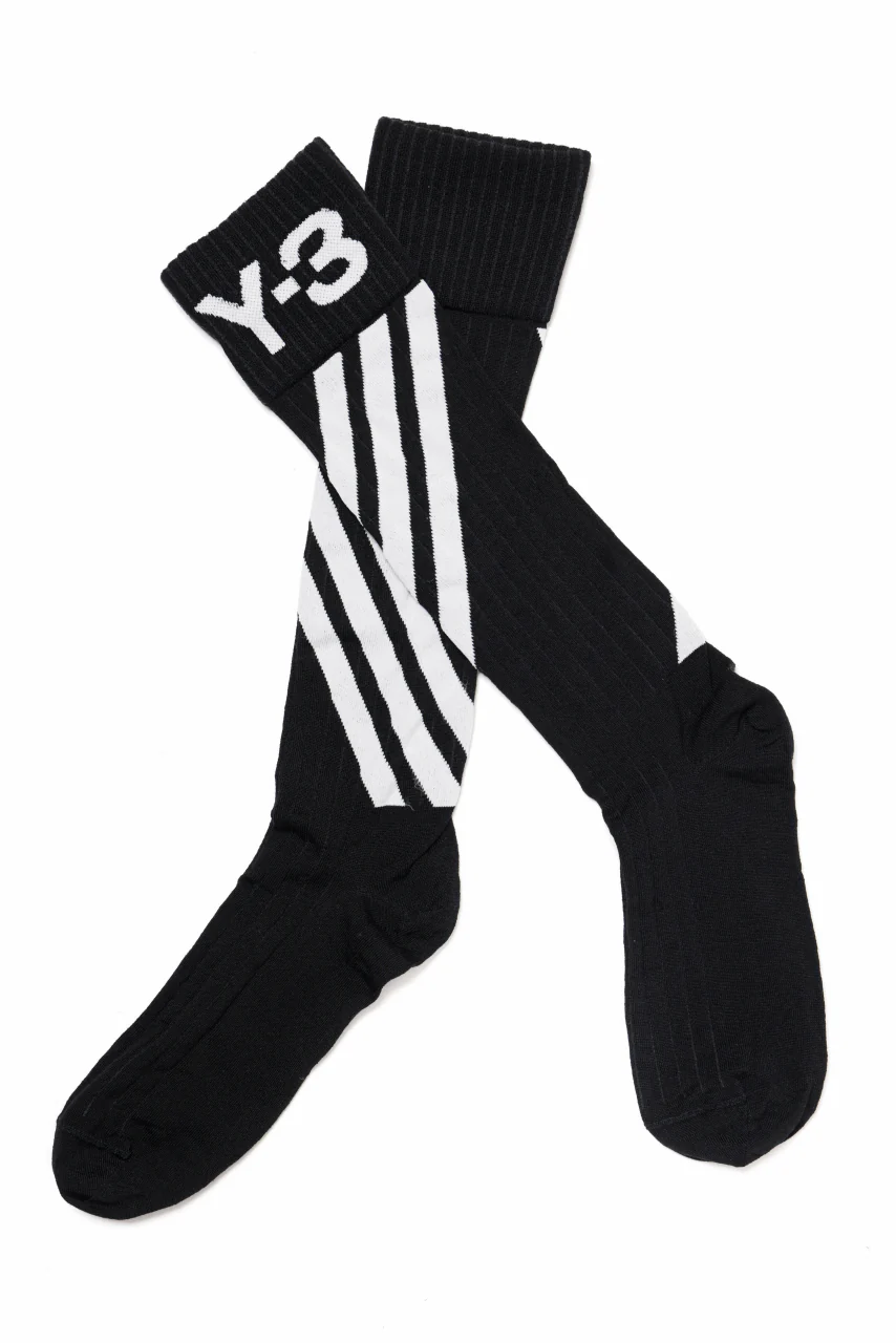 Y-3 Yohji Yamamoto STRIPE SOCKS (BLACK x CORE WHITE)