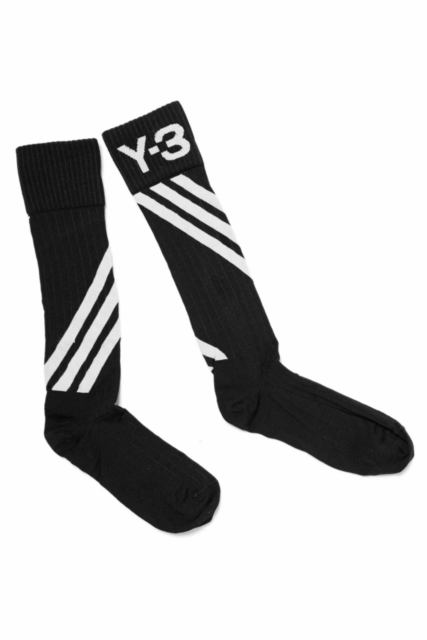 Y-3 Yohji Yamamoto STRIPE SOCKS (BLACK x CORE WHITE) - Image 3