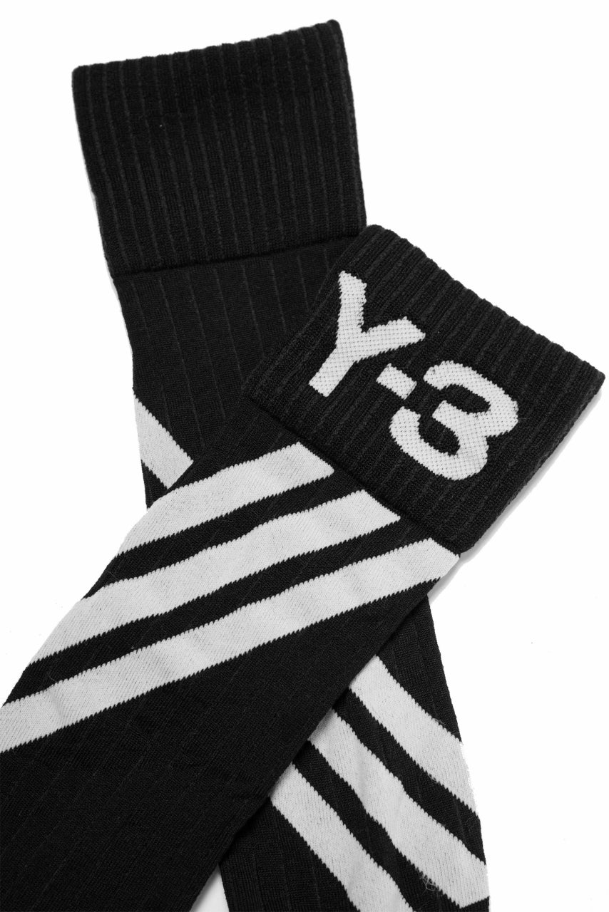Y-3 Yohji Yamamoto STRIPE SOCKS (BLACK x CORE WHITE) - Image 4