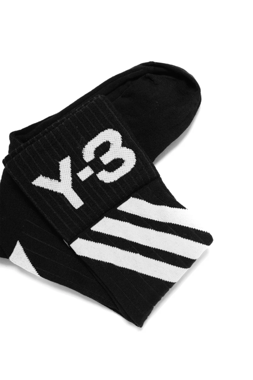 Y-3 Yohji Yamamoto STRIPE SOCKS (BLACK x CORE WHITE) - Image 5
