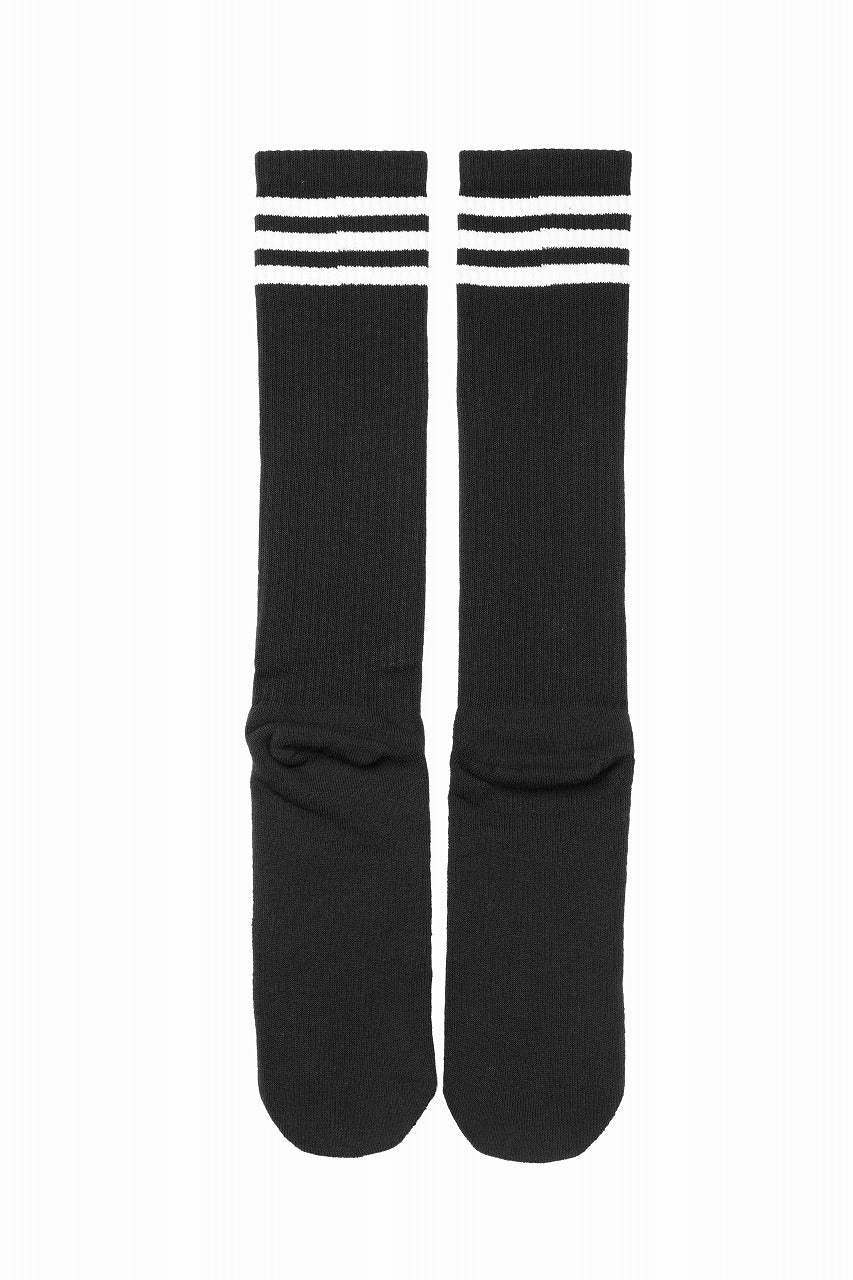 Y-3 Yohji Yamamoto STRIPES HIGH SOCKS (BLACK) - Image 2