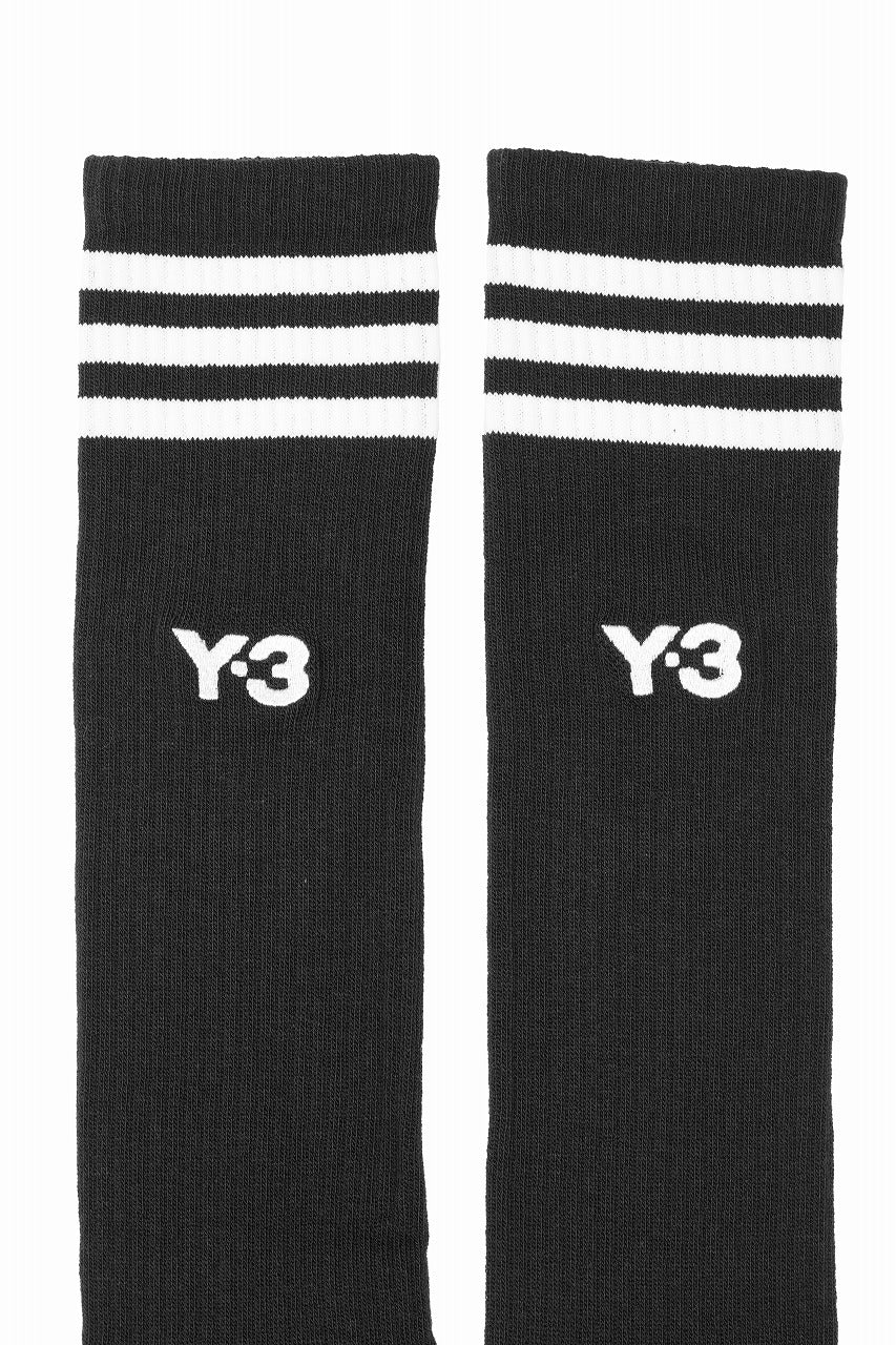 Y-3 Yohji Yamamoto STRIPES HIGH SOCKS (BLACK) - Image 4