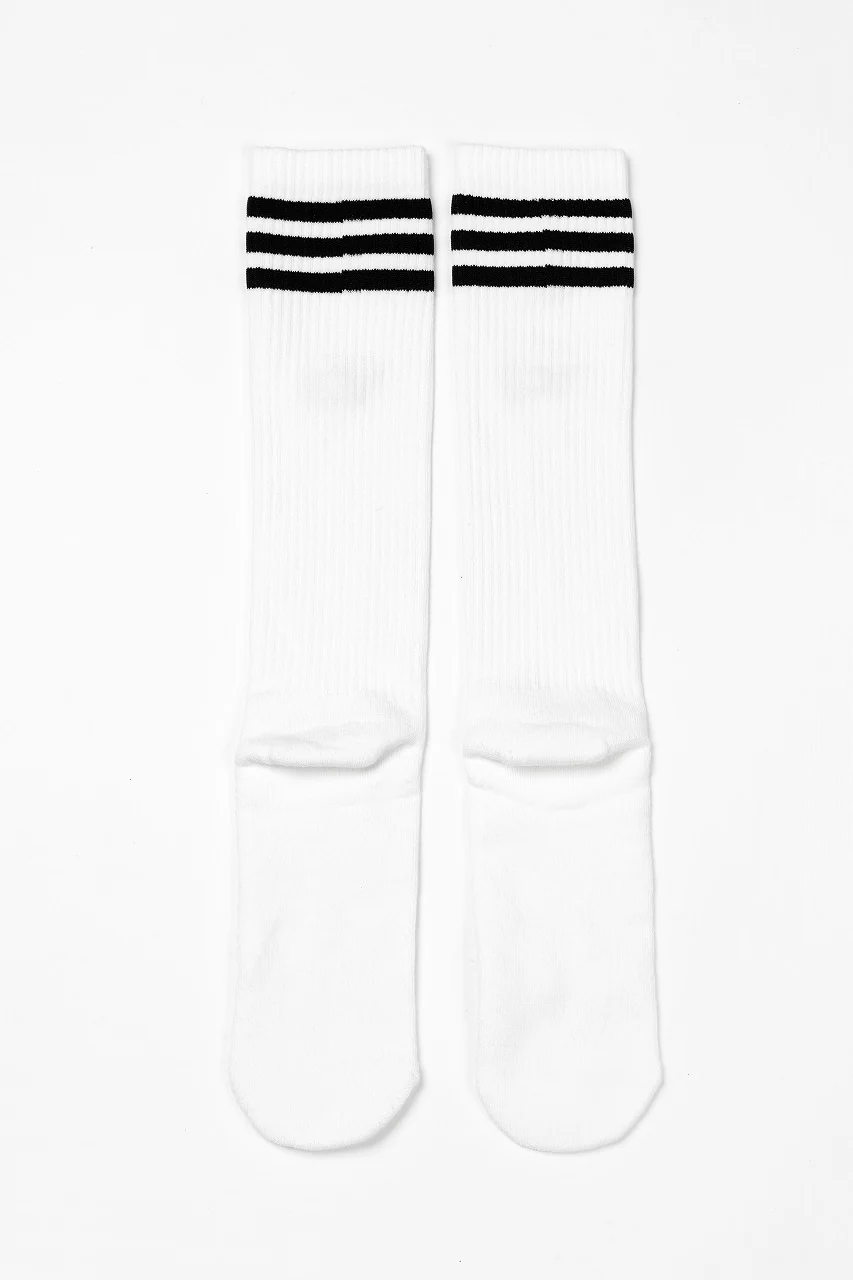 Y-3 Yohji Yamamoto STRIPES HIGH SOCKS (WHITE) - Image 2