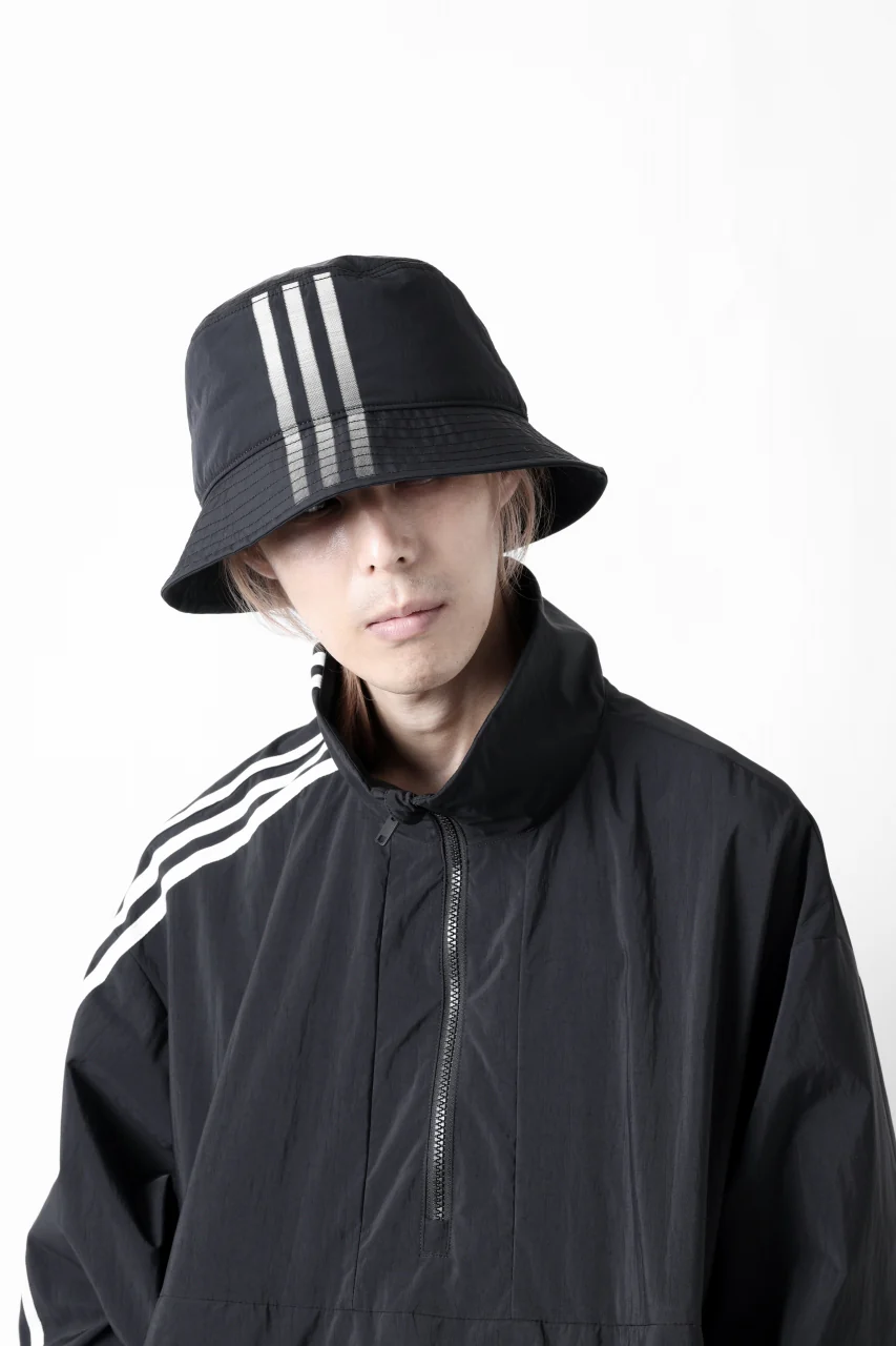 Y-3 Yohji Yamamoto THREE STRIPES BUCKET HAT (BLACK) - Image 2