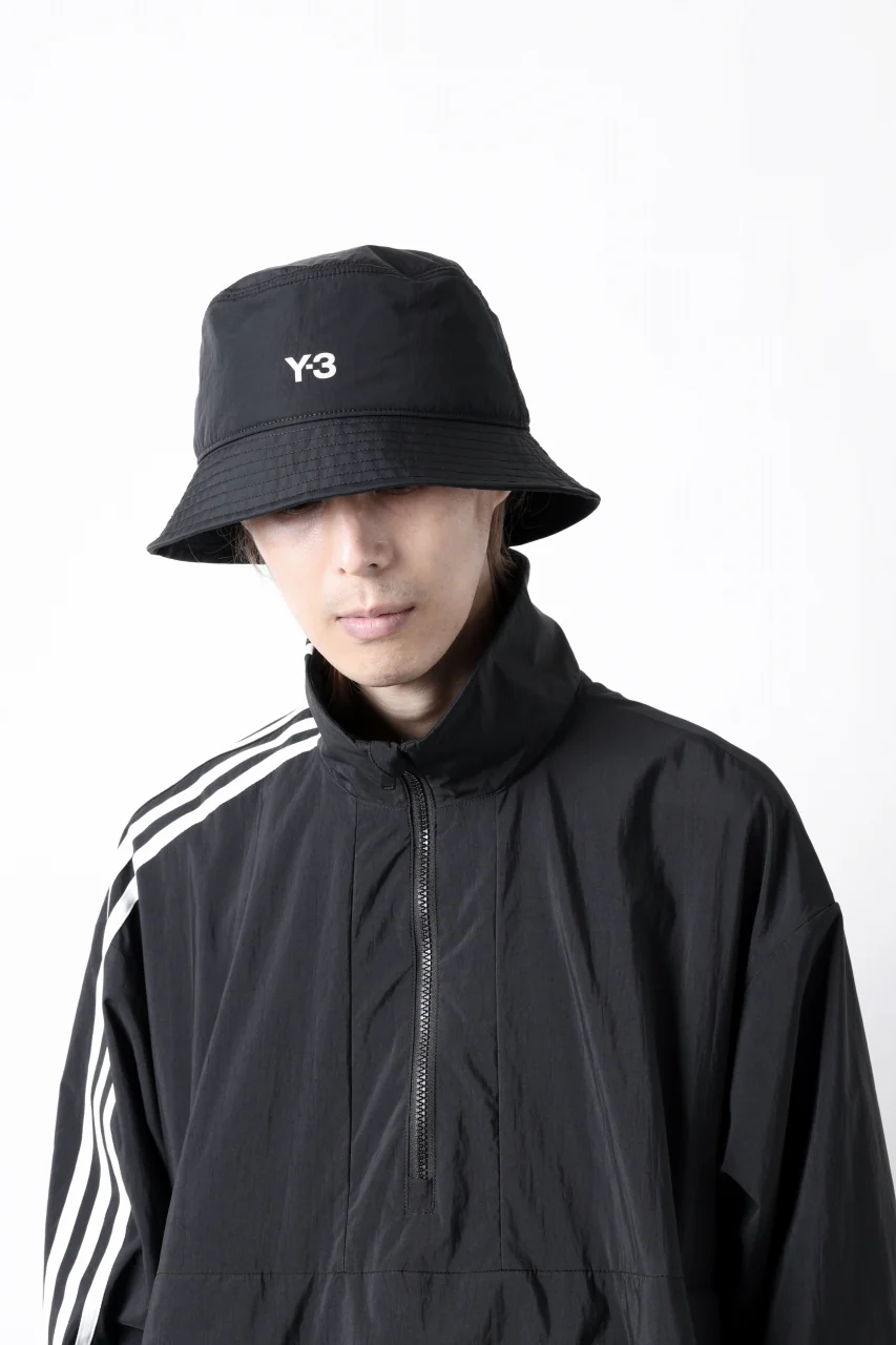 Y-3 Yohji Yamamoto THREE STRIPES BUCKET HAT (BLACK) - Image 6