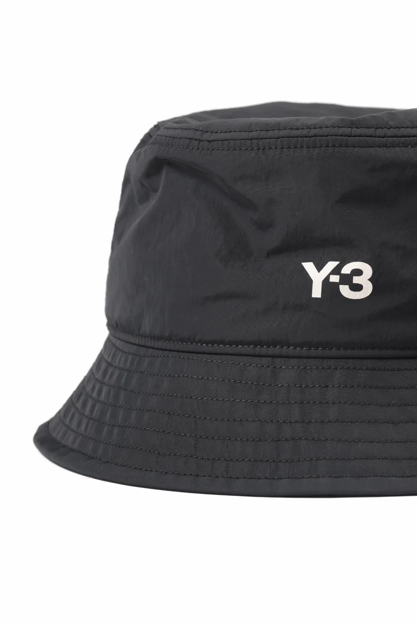 Y-3 Yohji Yamamoto THREE STRIPES BUCKET HAT (BLACK) - Image 8