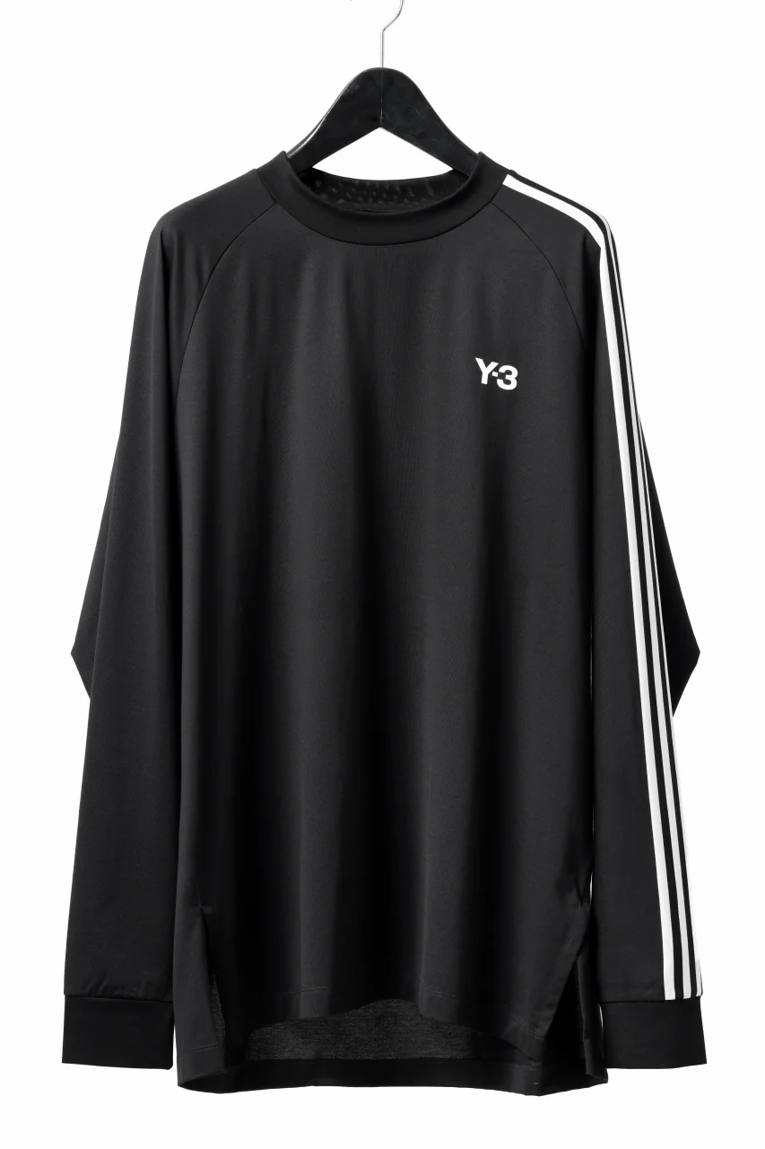 Y-3 Yohji Yamamoto THREE STRIPES LONG SLEEVE TOP (BLACK)
