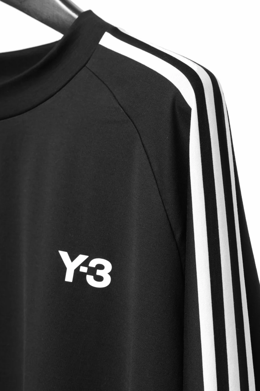 Y-3 Yohji Yamamoto THREE STRIPES LONG SLEEVE TOP (BLACK) - Image 6