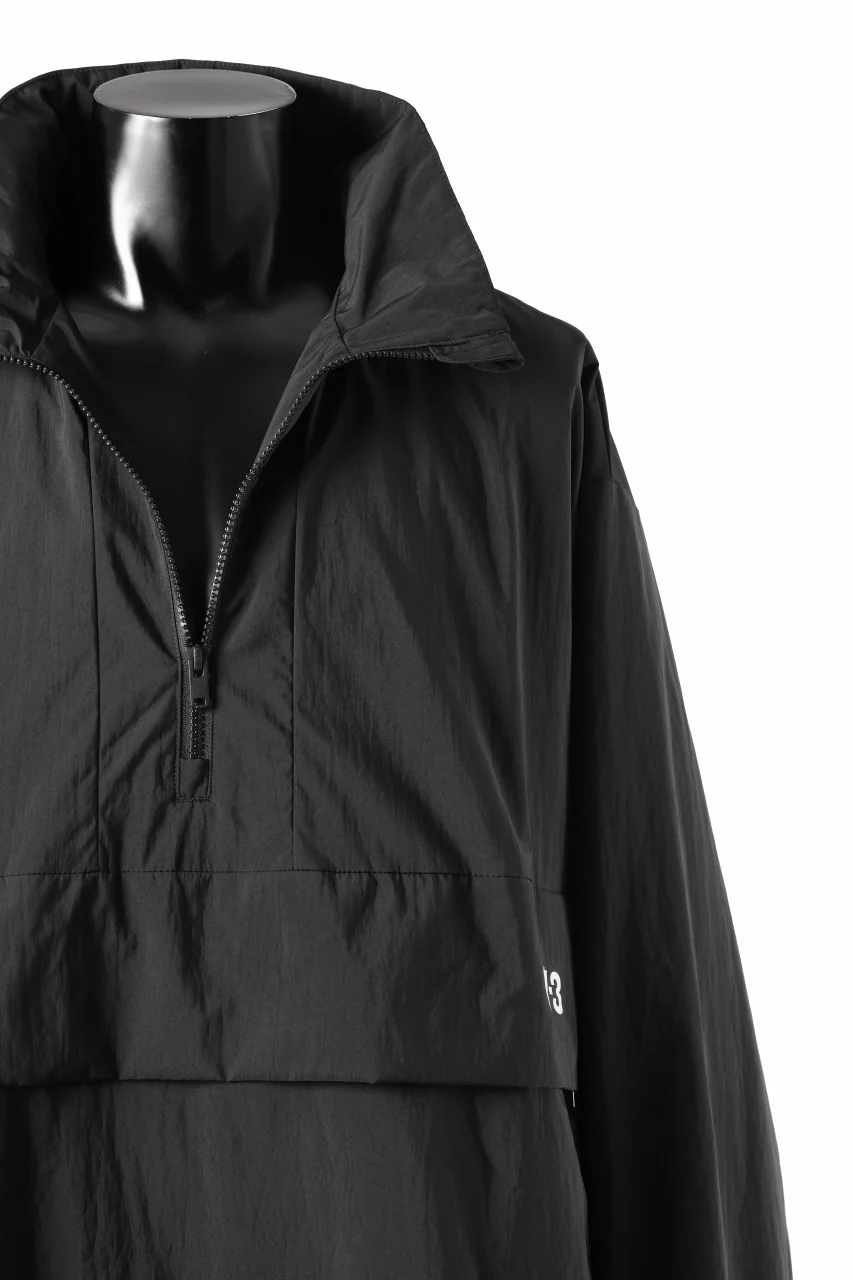 Y-3 Yohji Yamamoto THREE STRIPES NYLON HALF ZIP BLOUSON (BLACK) - Image 14