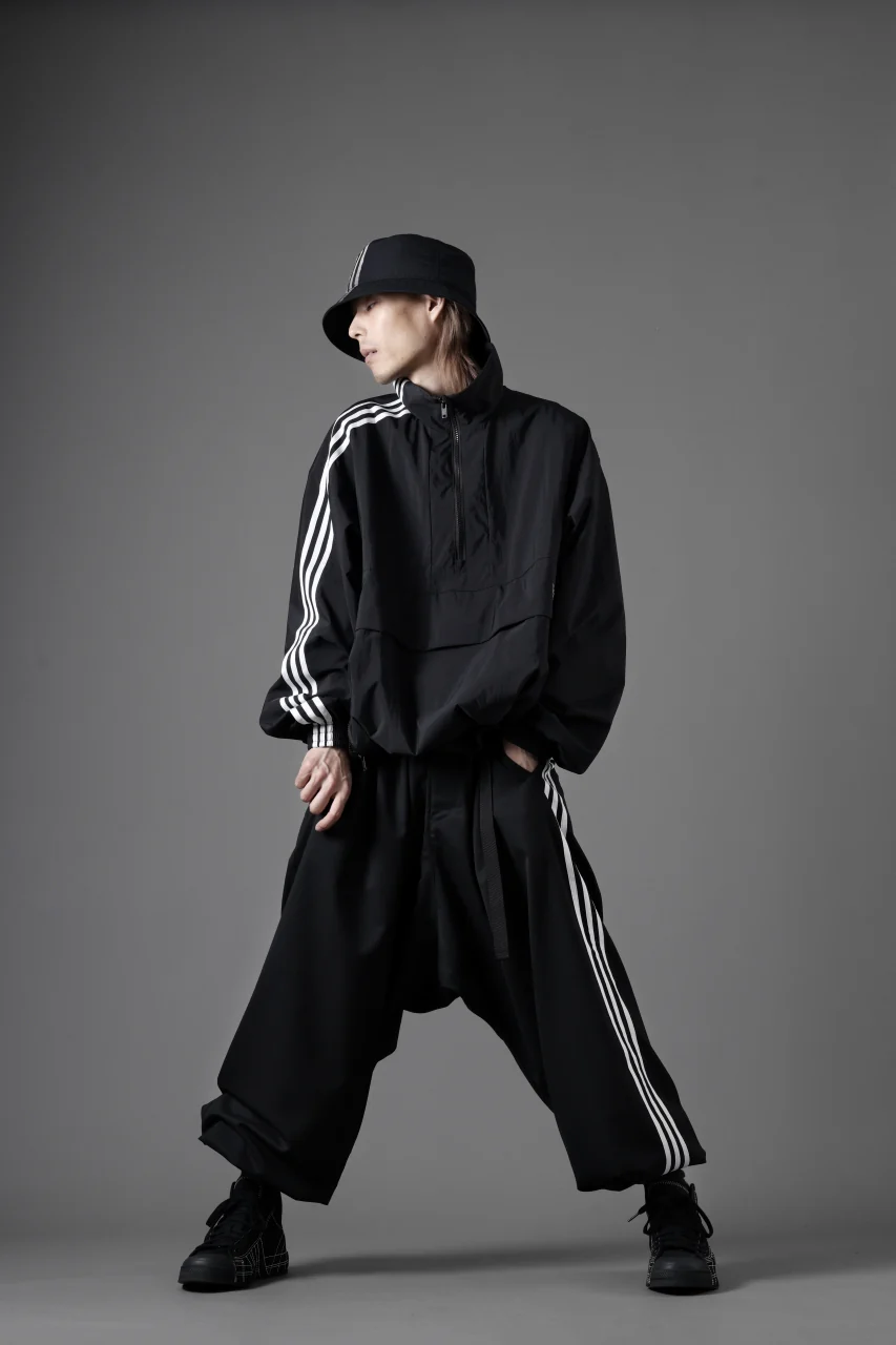 Y-3 Yohji Yamamoto THREE STRIPES NYLON HALF ZIP BLOUSON (BLACK) - Image 22