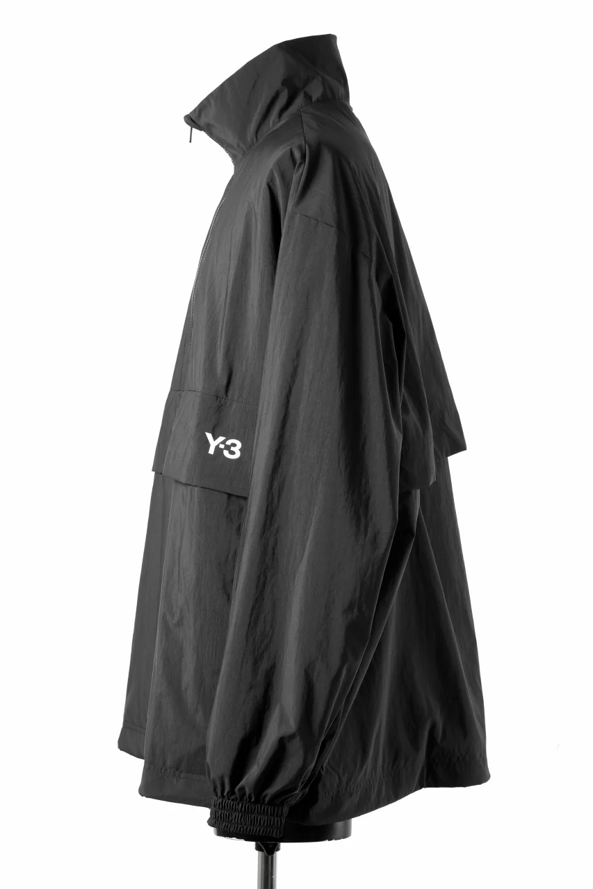 Y-3 Yohji Yamamoto THREE STRIPES NYLON HALF ZIP BLOUSON (BLACK) - Image 5